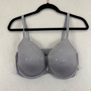 Victoria's Secret Gray Star Push Up Bra Size 38DD Underwire Adjustable READ‎